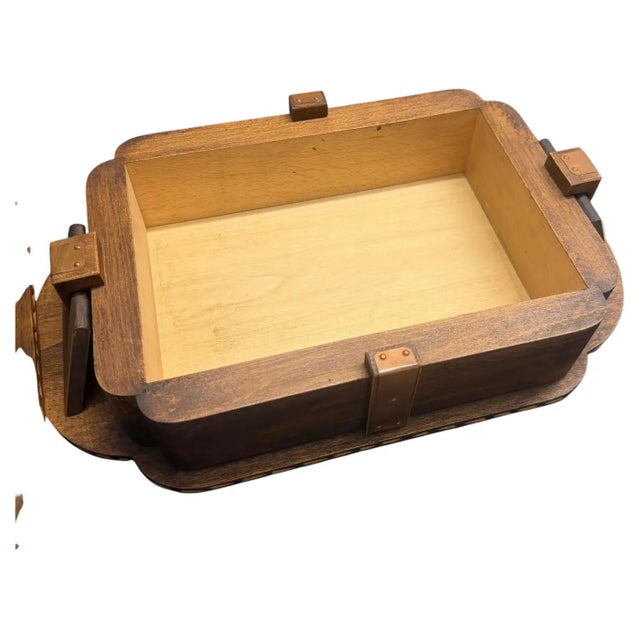 This exceptional French Art Deco huge coffret from the 1930s showcases master woodworking and bold architectural design....