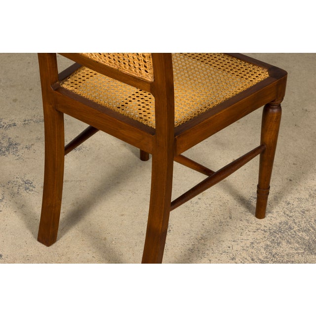 1940s French Provincial Walnut & Cane Dining Chairs, Set of 6 For Sale - Image 14 of 18