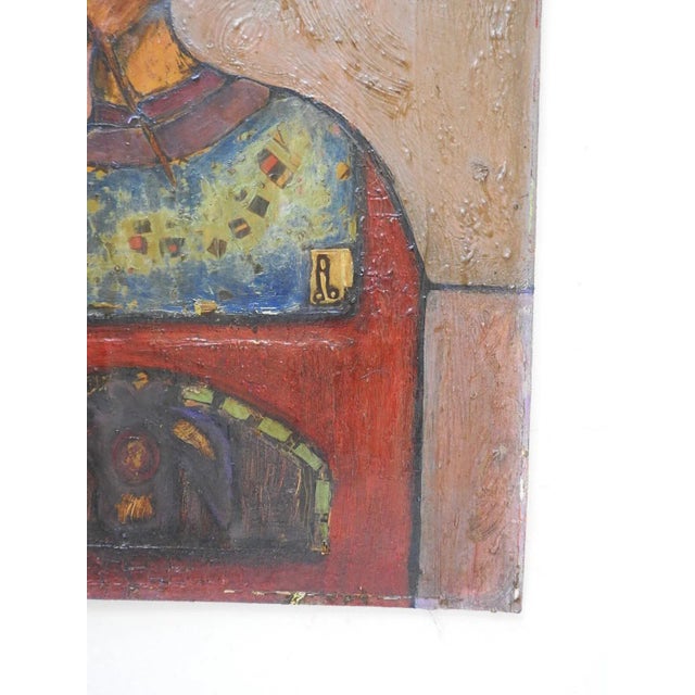 Mid 20th Century Absract Mixed Media Collage Portrait Painting For Sale - Image 4 of 6