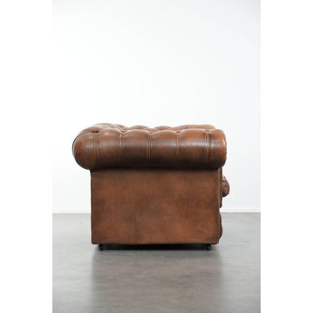 Chesterfield Club Chair in Cowhide For Sale - Image 3 of 16
