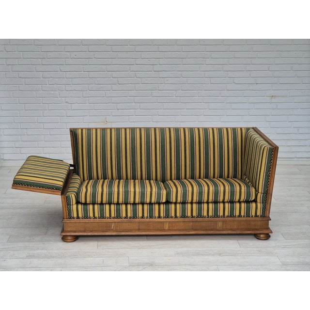 Danish Drop Arm Sofa in Wool & Oak Wood, 1960s For Sale - Image 6 of 18