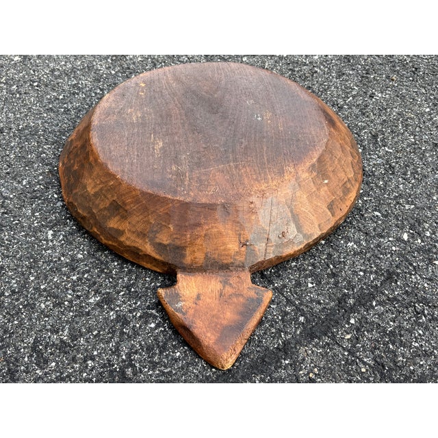 Late 19th Century Large 19th C. Hand Carved Parat Indian Single Piece Wooden Dough Bowl For Sale - Image 5 of 8