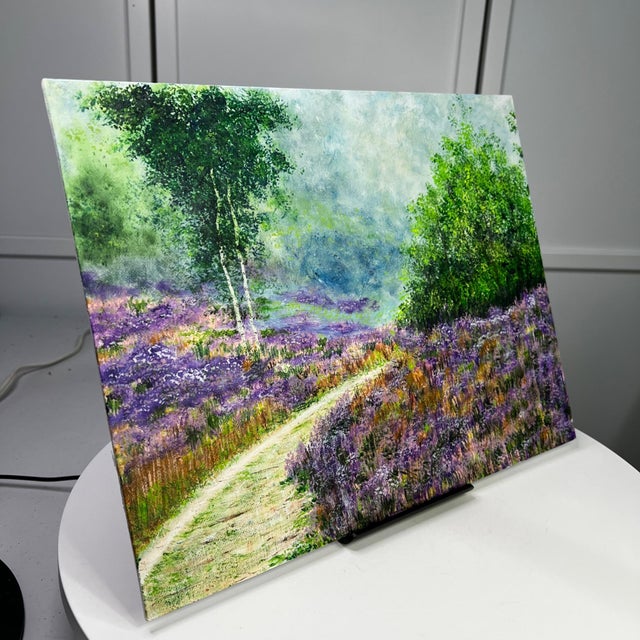 "Winding Way" Contemporary Original Impressionist Style Landscape Painting by Deb Bossert For Sale - Image 4 of 5