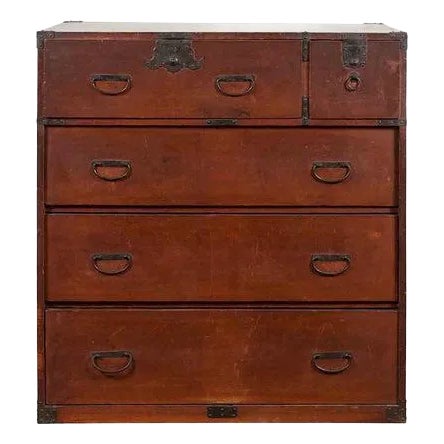 Japanese Taishō Period Early 20th Century Tansu Chest with Five Drawers ...