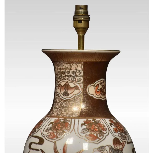 Satsuma Porcelain Vase Lamp For Sale - Image 4 of 6