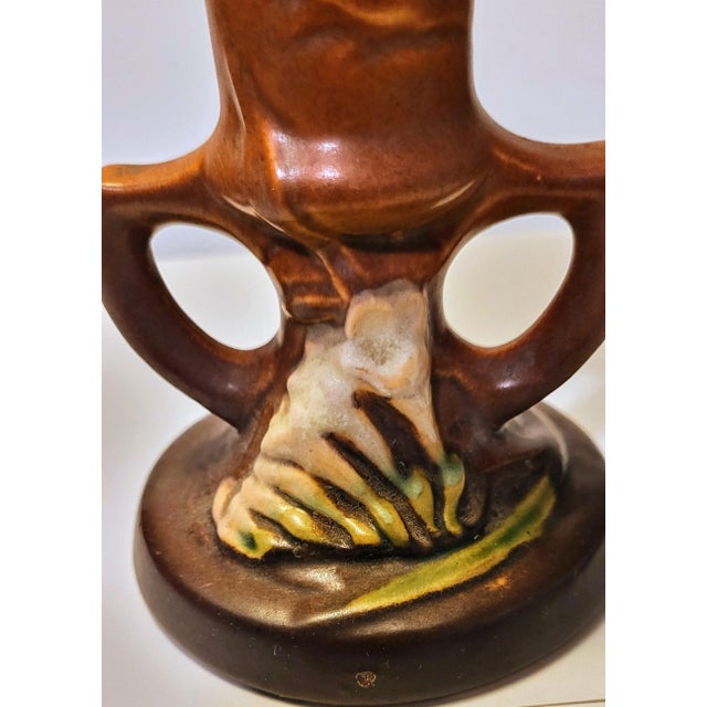 Roseville Pottery 1960s Roseville Pottery Candle Holder For Sale - Image 4 of 12