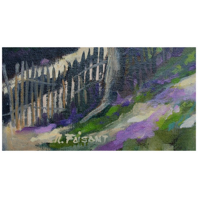 American 1990s Monterey Hilltop Cypress Tree Landscape Painting by Nancy Faisant For Sale - Image 3 of 5