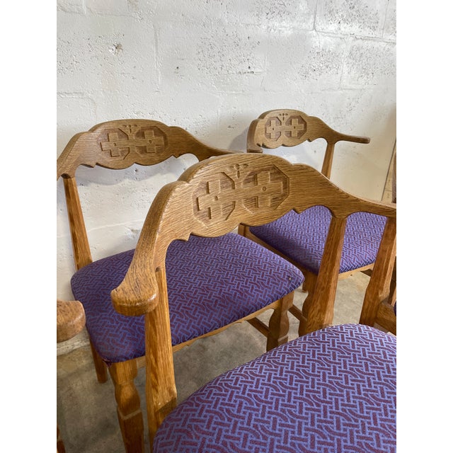 Wood Henning Kjaernulf Danish Dining Oak Chairs For Sale - Image 7 of 8