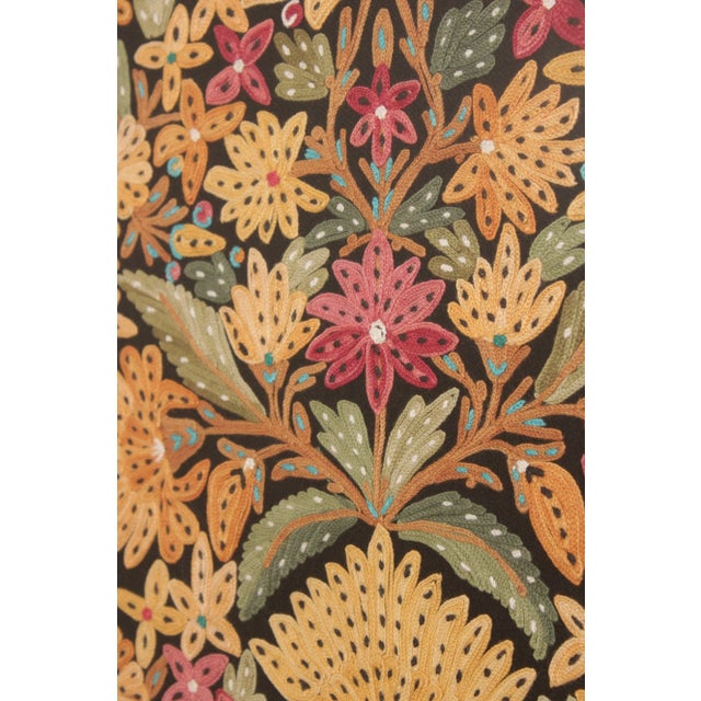 Kashmiri Style Hand Embroidered Crewel Framed Textile For Sale - Image 9 of 12