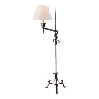Paul Ferrante Spanish Colonial Wrought Iron Floor Lamp For Sale