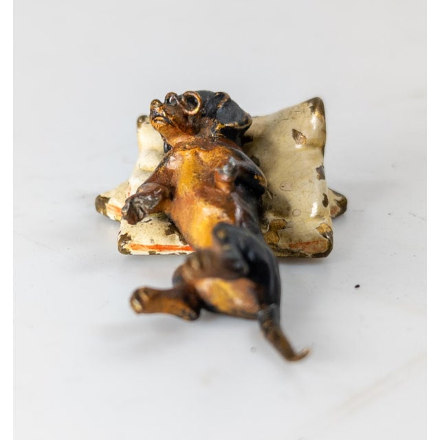 Traditional 19th Century Austrian Cold Painted Bronze of a Dachshund or Wiener Dog For Sale - Image 3 of 9