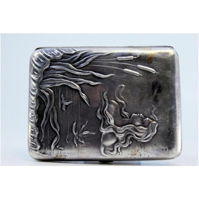 Silver Cigarette Case with Relief For Sale - Image 3 of 9