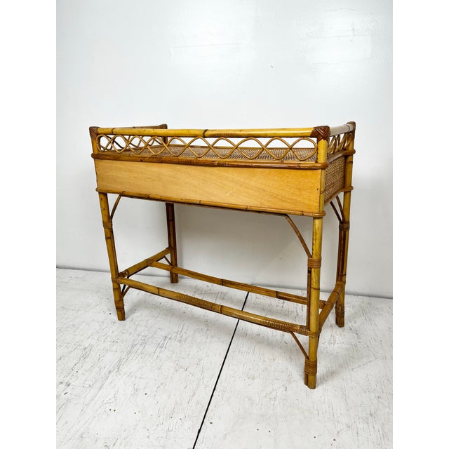 Vintage Rattan Cane Desk For Sale - Image 12 of 12