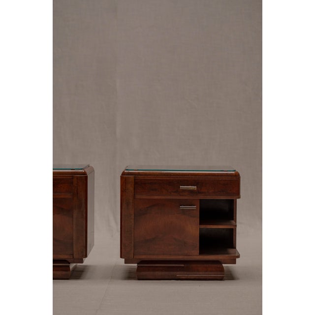 Brown Vintage Art Deco Burl Wood Side Tables, 1930s, Set of 2 For Sale - Image 8 of 14
