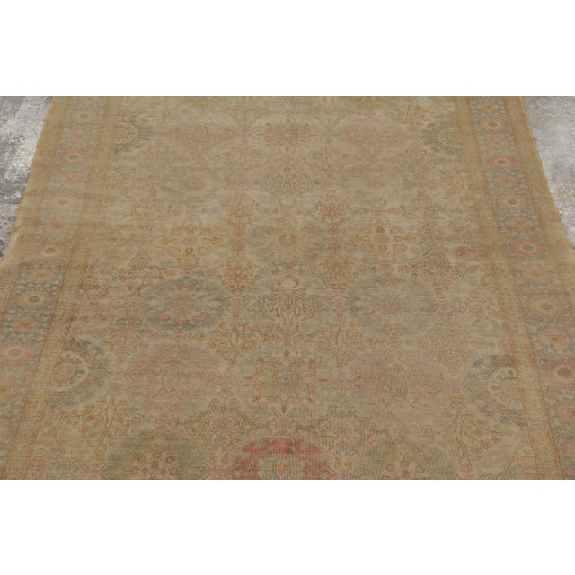 Hand-knotted in silk circa 1920-1929, this exquisite 5x6 antique Turkish rug is a true masterpiece. It features a...