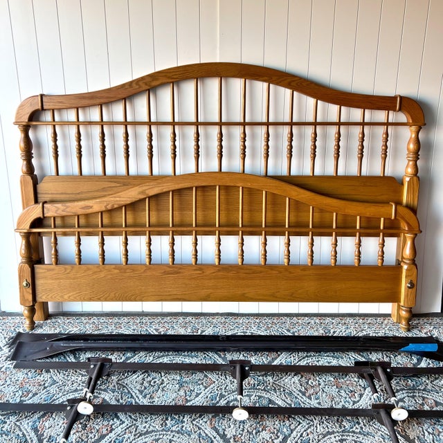 Vintage Solid Wood King Spindle Bedframe | Cottage Core Farmhouse Traditional For Sale In Tulsa - Image 6 of 6