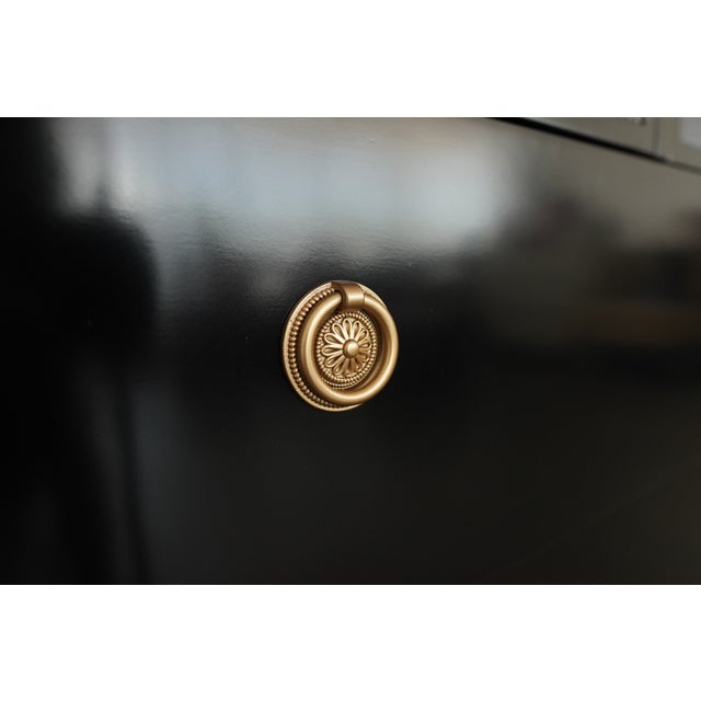 Black Frontgate Regency Bow Front 8-Drawer Dresser, A Pair For Sale - Image 8 of 18