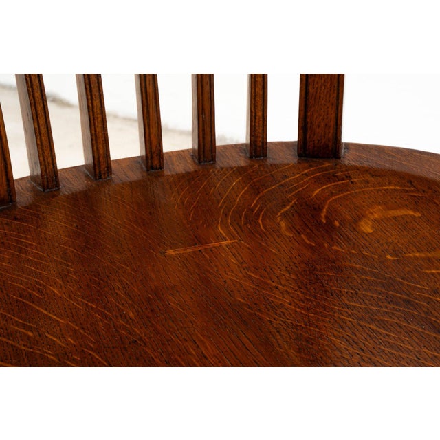 Brown Office Chair in Leather & Oak by Adolf Loos for F. O. Schmidt, 1890s For Sale - Image 8 of 18