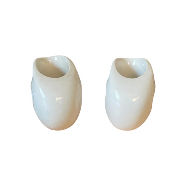 Pair of Vintage Midcentury Anfora Pinched Porcelain Individual Creamer/Condiment Pitcher For Sale In Baltimore - Image 6 of 6