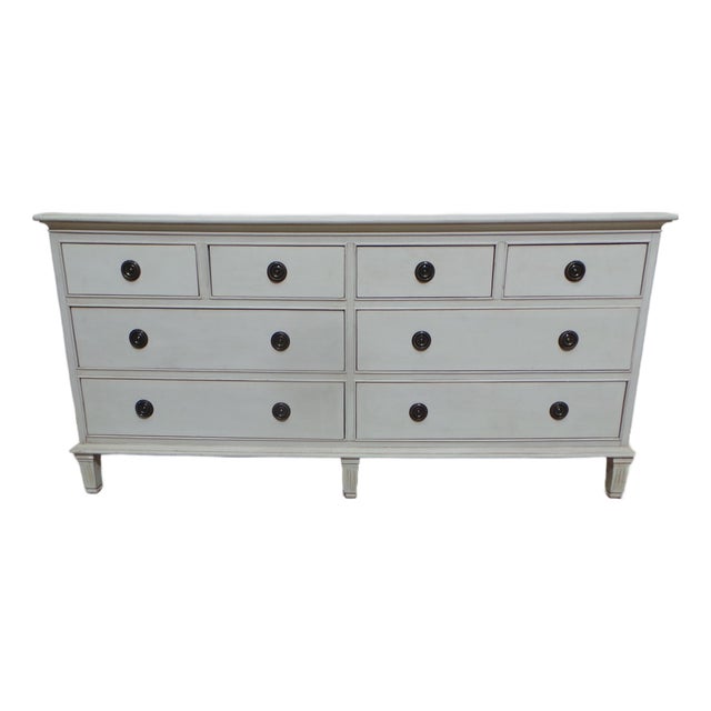 Gustavian Style 8 Drawer Dresser For Sale