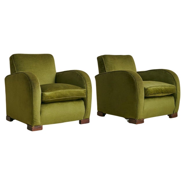 Italian Art Deco Lounge Chair in Original Green Velvet, 1950s For Sale - Image 11 of 18