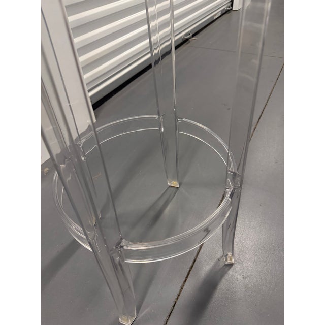 Transparent Charles Ghost Transparent Stool by Philippe Starck for Kartell, Set of 2 For Sale - Image 8 of 11