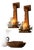 Mid-Century Primitive Rustic Brown Wood Wall-Mounted Shelf Sconces – Pair For Sale