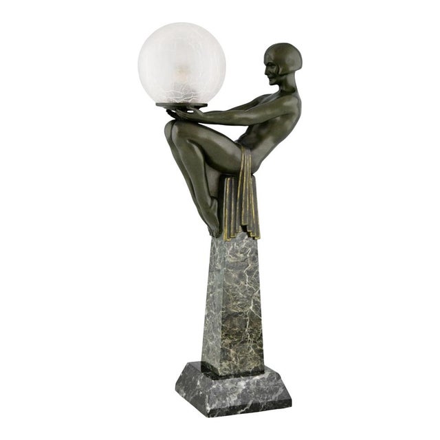 French Art Deco Table Lamp by Max Le Verrier, 1925 For Sale - Image 3 of 11