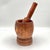 Wood Antique French Turned Wood Primitive Industrial Apothecary Mortar and Pestle or Planter For Sale - Image 7 of 11