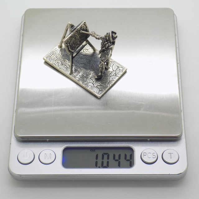 Vintage Italian Handmade Genuine Sterling Silver Painter & Paint Scene Figurine Sculpture For Sale - Image 11 of 12