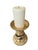 Vintage Solid Brass Swag Tassel Altar Pillar Candle Holder For Sale - Image 11 of 12