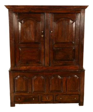 Antique 18th Century Welsh Oak Press Livery Housekeepers Cupboard Cabinet 1750