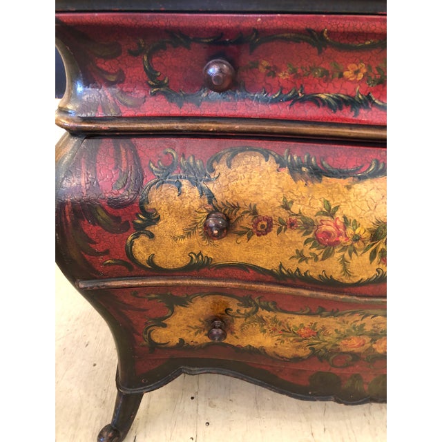 19th Century Traditional Barn Red Painted Bombay Style Chest of Drawers