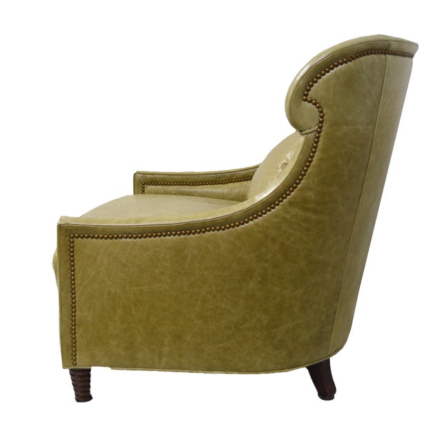 Baker Furniture Jacques Garcia Leather Tuileries Lounge Chair With Ottoman For Sale In New York - Image 6 of 12