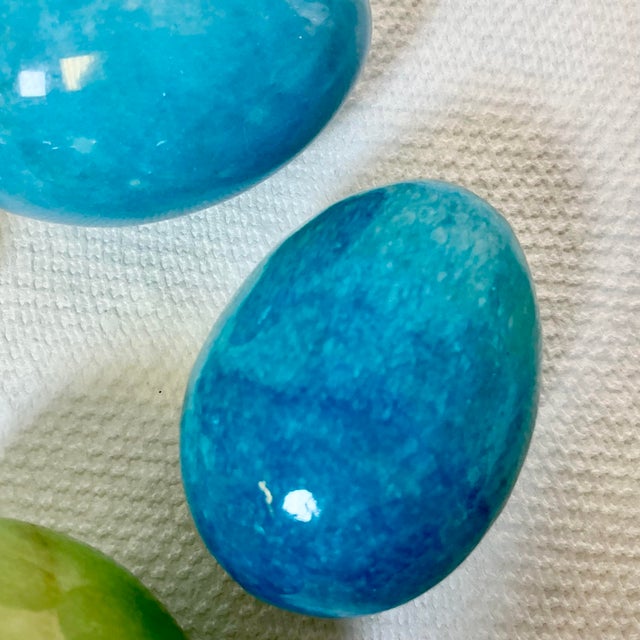 Vintage Italian Hollywood Regency Large Polished Alabaster-Marble Eggs - Set of 5 - Easter. For Sale - Image 9 of 12