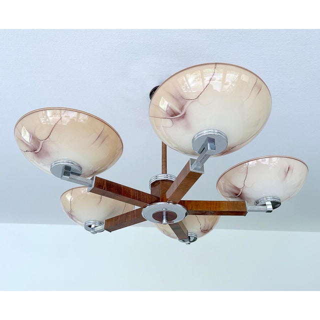 Large Art Deco Chandelier, 1930s For Sale - Image 15 of 15