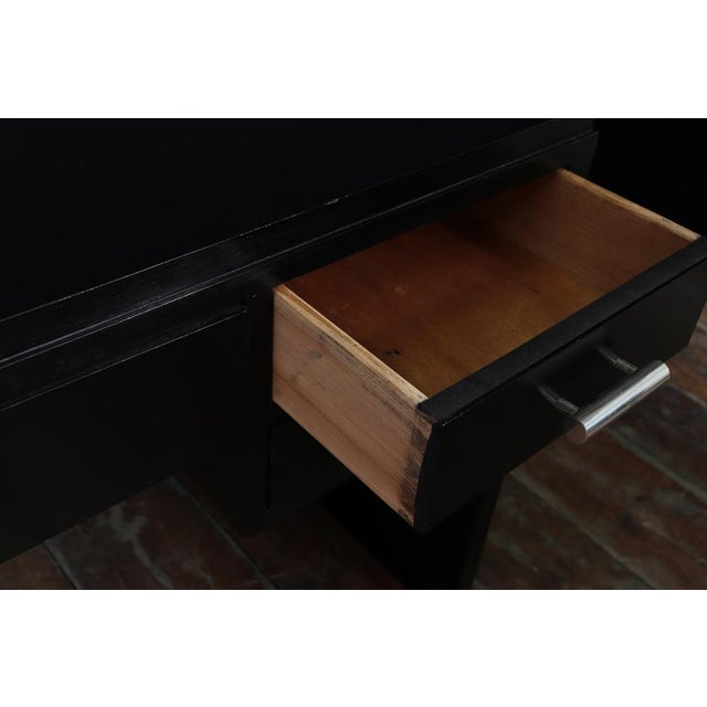 Black Vintage Art Deco Black Ebonised Desk, 1930s For Sale - Image 8 of 13