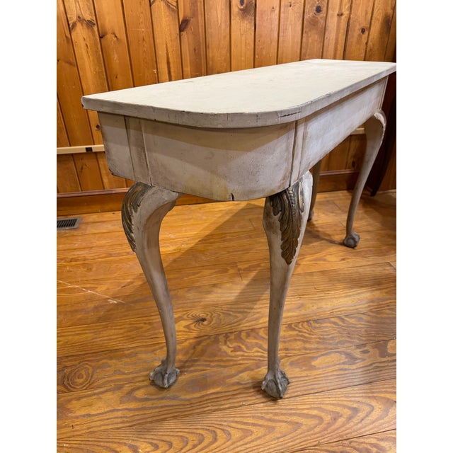 Vintage Carved Distressed Console Table With Ball-Claw-Feet For Sale - Image 10 of 12