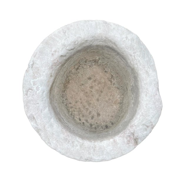 Antique White Ancient Marble Vessel For Sale - Image 8 of 13