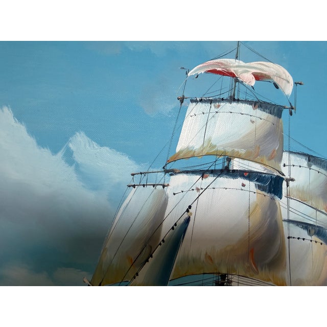 Early 21st Century K.Dossi Original Sailing Ship Oil Painting, Nautical Seascape, Maritime Art For Sale - Image 5 of 12