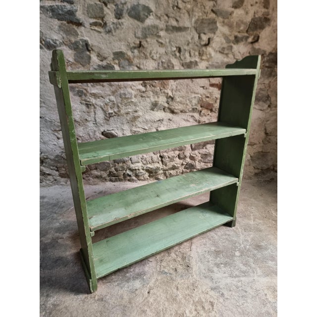 Vintage Pine Open Shelving Unit in Sage Green Paint, 1900 For Sale - Image 15 of 18