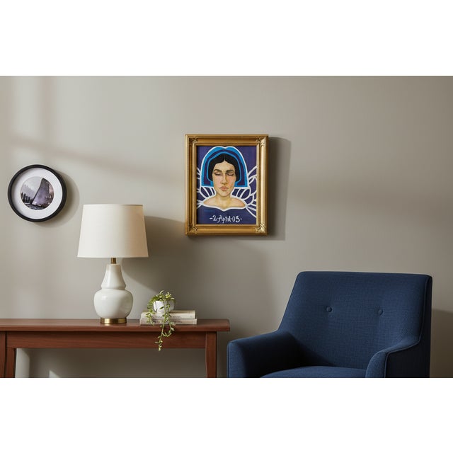 2005 Signed Steve LeBailly Original Mixed-Media Portrait – "Ethereal Figure" For Sale - Image 11 of 11