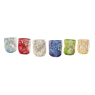 Vintage Italian Murano Glass Water Glasses by Burlesque Verres for Ribes, 2010s, Set of 6 For Sale