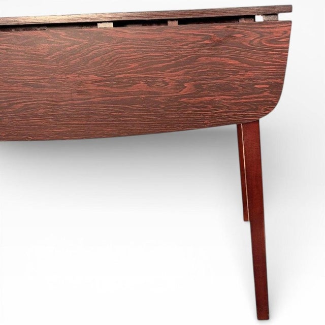 Mid-Century Drop-Leaf Table Dining Table in Rosewood Laminate For Sale - Image 5 of 9