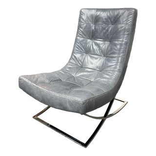 Williams Sonoma Home James Leather Chair For Sale