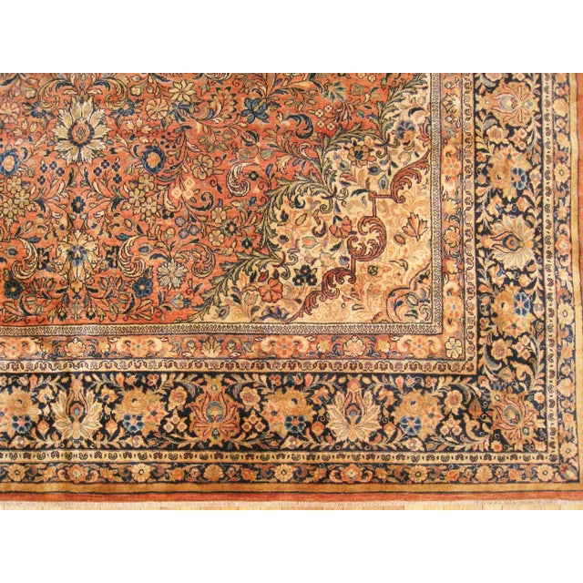 Antique Persian Sarouk Oriental Rug, in Room Size, with Central Medallion For Sale - Image 4 of 7