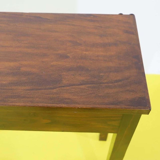 Walnut-Stained Pine Console Table with Straight Legs For Sale - Image 3 of 8