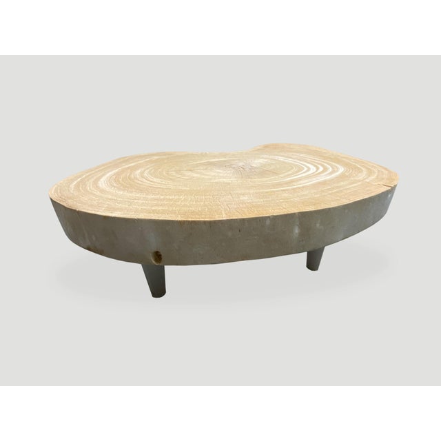 Andrianna Shamaris Amorphous Single Slab Teak Mid-Century Modern Coffee Table For Sale - Image 12 of 18