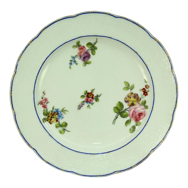 1751-1753 Sevres Soft Paste Porcelain Plate, Signed #2 For Sale