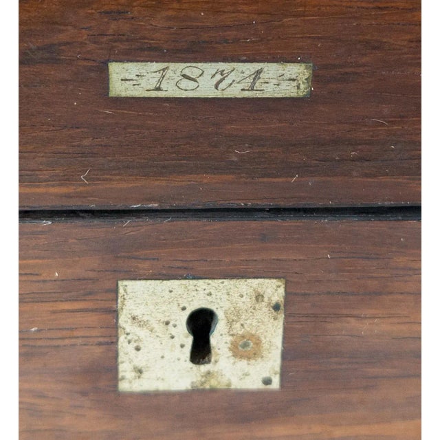 19th Century Rosewood Veneer Stationary Writing Box for Restoration For Sale - Image 4 of 12